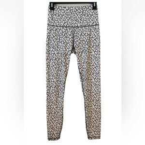 VARLEY Century Lead Cheetah High Rise Leggings Small S Gray Cream 26" Inseam